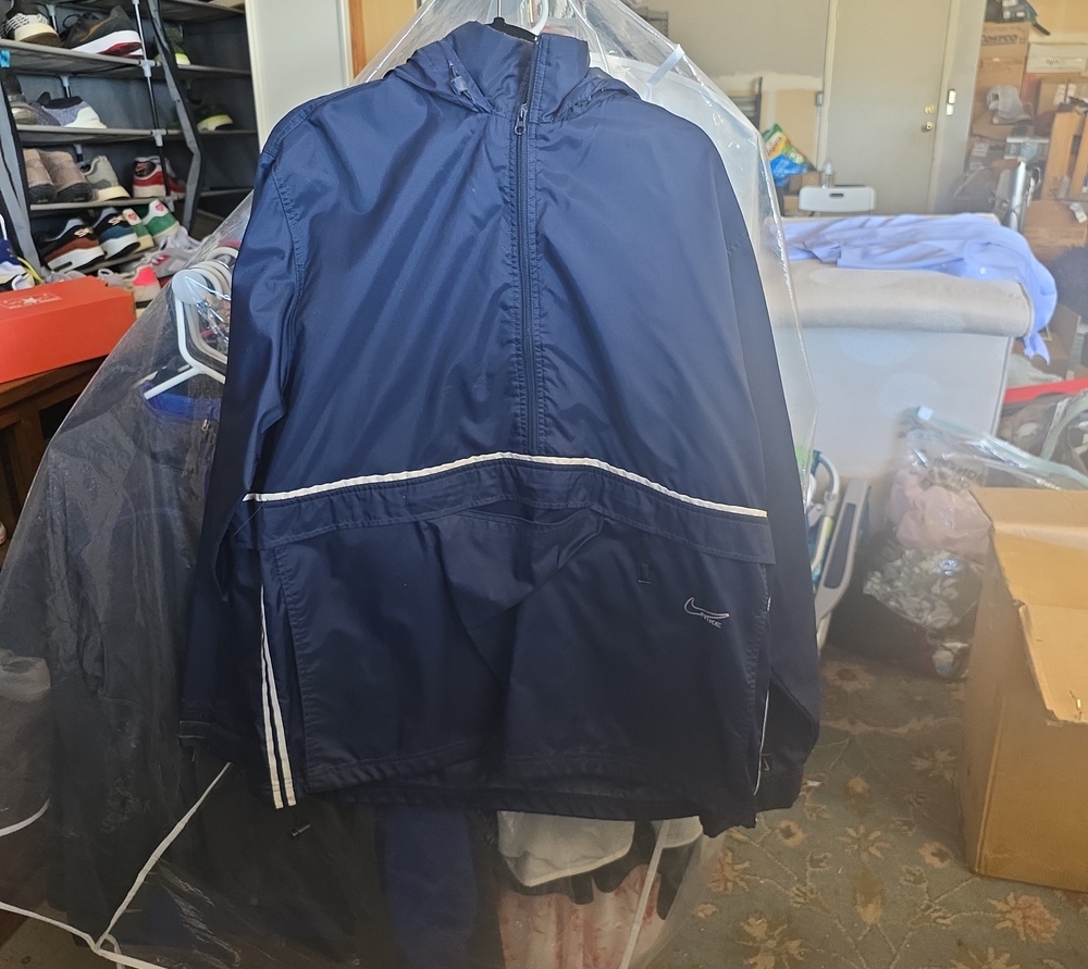 Nike Navy Jacket with Tan Trim and Mesh Lining